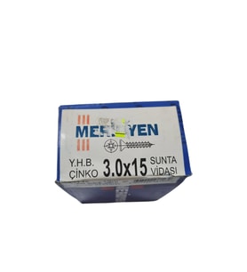 Meridyen Sunta Vidası 3.0 x 15 mm (Kutu İçinde 1000 Adet Bulunmaktadır.) (Krom)