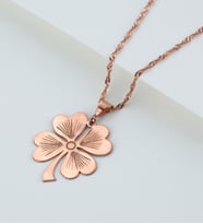 925 Ayar Gümüş Rose Yonca Kolye