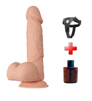Belden Bağlamalı 21.8 cm Gerçekçi Kalın Dildo Penis - Bahamut (Ten)