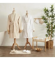 Karacahome Glory Lurex Gold Bej 9 Parça Aile Banyo Seti