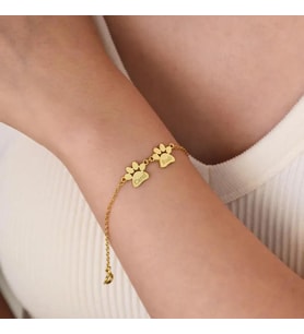 Kişiye Özel Şık Çift Pati İsim Bileklik 925K Gümüş (Gold)
