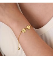 Kişiye Özel Şık Çift Pati İsim Bileklik 925K Gümüş (Gold)