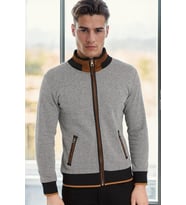 1021 DEWBERRY ERKEK SWEATSHIRT-KOYU DİAGONAL SİYAH