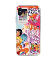 Iphone X ve XS Uyumlu Totally Spies Kolaj Tasarımlı Şeffaf Telefon Kılıfı