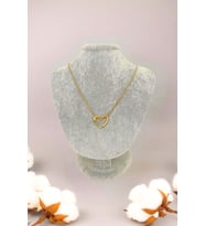Gold Renkli Kıvrımlı Minimal Çelik Kalp Kolye (Altın)