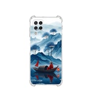 PrintiFy Samsung Galaxy M32 ile Uyumlu Simya Serisi Sonsuz Akış Tasarımlı Uv Baskılı Köşe Korumalı Antişok Kılıf