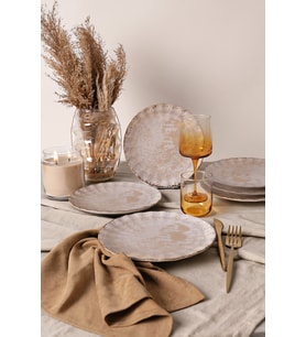Keramika Vintage Cream Sirius Pasta Tabağı 22 Cm 6 Adet 22146