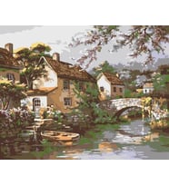 Taş Köprü Sayılarla Boyama Seti 40x 50 cm ( Tuval Şasesine Gerili)