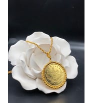 22 ayar altın kaplama kadın gold halat zincirli dorikalı reşatlı  kolye modeli