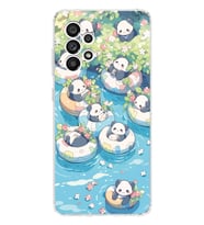 Samsung Galaxy A32 Uyumlu Panda Tasarımlı Şeffaf Telefon Kılıfı