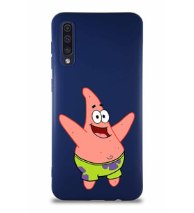 Samsung Galaxy A30S Soft Premier Kapak Patrick Yıldız Tasarımlı Silikon Kılıf - Lacivert (Şeffaf)