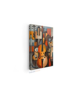 Dikey Kanvas Tablo Salon Duvar Tablosu Cello Müzik Yeni Ev Hediyesi Ofis Tablosu