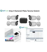 Nif Bilişim Hikvision 4mp 4 Kameralı Plaka Tanıma Sistemi Yazılım Ve Kontrol Paneli Dahil Set (Beyaz)