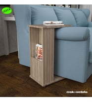 Modilayn C Yan Sehpa Tekerlekli Gazatelik Koltuk Yanı Sehpa