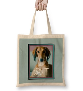 NICE BUT DOG Lover Gift Bez Çanta Uzun Saplı
