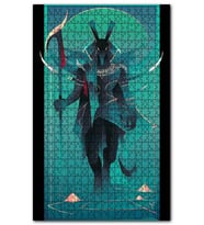 Cakapuzzle Anubis ve Piramitler Yeşil Arkaplan Puzzle Yapboz MDF (Ahşap) (120 Parça)