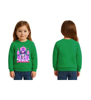 Unisex Kuromi Baskılı Çocuk Swaetshirt 3 İplik Şardonlu (Yeşil)