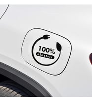 Elektrikli Araba Depo kapağı Uyarı Sticker Etiketi Sİyah renk 14CM