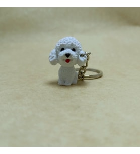 Toy poodle - Beyaz - Anahtarlık