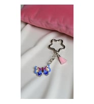 Miyuki Boncuk El Yapımı Mavi Kelebek Anahtarlık/Çanta Süsü (Çok Renkli)