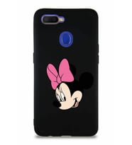 Oppo A5S Soft Premier Kapak Minnie Mouse-B Tasarımlı Silikon Kılıf - Siyah (Şeffaf)