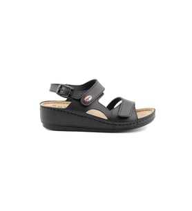 ComfortOrtho Rahat 1818 – Ortopedik Vegan Deri Kadın Sandalet (Siyah)