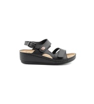 ComfortOrtho Rahat 1818 – Ortopedik Vegan Deri Kadın Sandalet (Siyah)