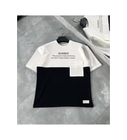 Unisex Torba Cep Detaylı Parçalı T-Shirt - Siyah