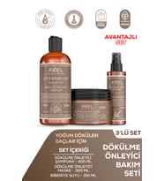 PXEL Dökülme Önleyici Şampuan – Maske – Biberiye Suyu Saç Bakım Toniği 3’lü Set  Zayıflayan İncelen ve Dökülen Saçlar 400 ML, 300 ML, 150 ML