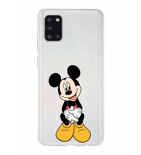Samsung Galaxy A31  Kapak Mickey Mouse Tasarımlı Şeffaf Silikon Kılıf