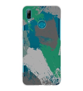 Huawei P Smart 2019 Uyumlu Kapak Brush Stroke Tasarımlı Şeffaf Silikon Kılıf