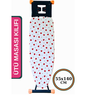 Ütü Masası Kılıfı Büyük Boy Ipli Stoperli Keçeli Kılıfı Örtüsü Bezi 55x140cm Love