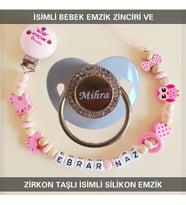 Sahi Aksesuar İsimli Bebek Emzik Zinciri ve Bebek Silikon Emzik BEZYI165