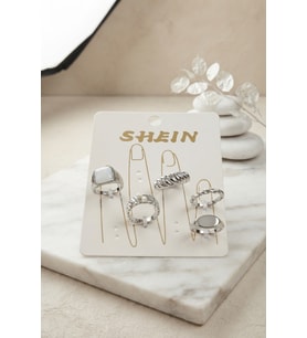 Gümüş Renk Pirinç Bohem Yüzük Kombini BYK4263 TJ-BYK4263
