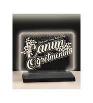 Öğretmenler Günü Işıklandırma Led Gece Lambası Öğretmenimize Özel (Krem)