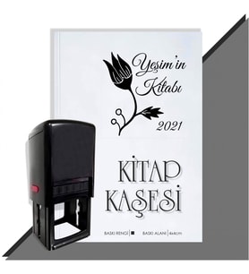 Kişiye Özel Çiçek Buketi 14 2021 Otomatik Kitap Kaşesi (Siyah)
