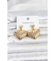 316L Çelik Gold Renk Kalp Model Kadın Küpe TJ-BKP11827