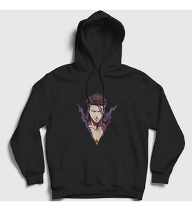 Presmono Unisex Siyah Aizen Anime Bleach Kapüşonlu Sweatshirt 126902tt