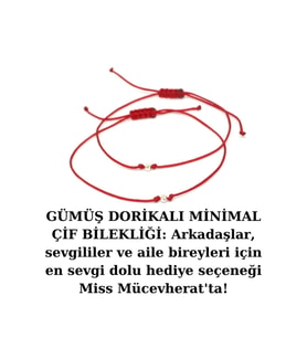 Gümüş Dorikalı Çift Bilekliği Arkadaş Bilekliği Şans Bilekliği 2 ADET