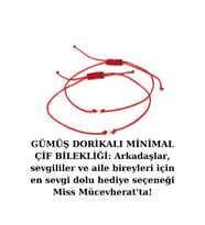 Gümüş Dorikalı Çift Bilekliği Arkadaş Bilekliği Şans Bilekliği 2 ADET