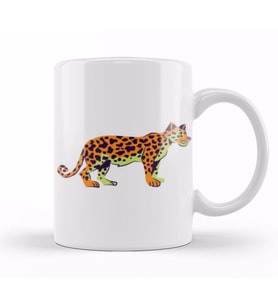 Leopard Cute Animals Art Kupa Bardak Porselen