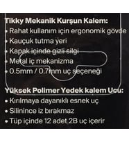 TIKKY Min Silgi 3'lü Okul Seti- 0.7 Deniz Mavi