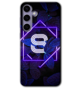 Galaxy S24 Plus Kılıf HD Desen Baskılı Kılıf - Dark Neon Yaprak S Harfi