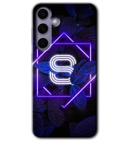 Galaxy S24 Plus Kılıf HD Desen Baskılı Kılıf - Dark Neon Yaprak S Harfi