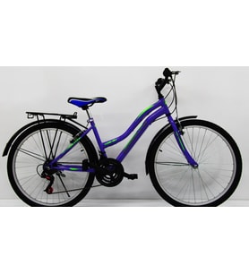 Dorello Bisiklet 2650 Model 26 Jant Bisiklet Şehir Bisikleti Çamurluk Bagaj Sepetli Eflatun