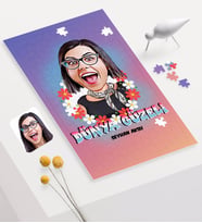 BK Gift Kişiye Özel Dünya Güzeli Karikatürlü 240 Parça A3 Puzzle - 1