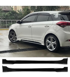 Hyundai i20 Custom Yan Marşpiyel Seti Plastik 2 Adet Mat Siyah 2014 2015 2016 2017 2018 karlık+ek+bodykit