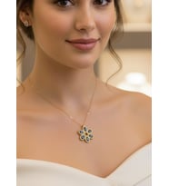 925 Ayar Papatya Silver çiçek kolye.rose.gold.rodaj