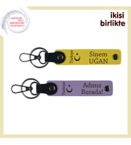 Sevgiliye Vatan Temalı Kalpten Gelen Hediye – Ayyıldız ve Türkiye Kişisel Anahtarlık Set, Sarı-Mor