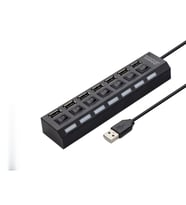 Usb Anahtarlı Hub 7 Port 480 Mbps Siyah HDX7001